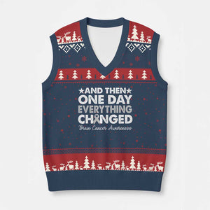 Brain Cancer Awareness V-Neck Knit Sweater Vest Retro Fight Brain Tumor Cure Gray Ribbon TS10 Navy Red Print Your Wear