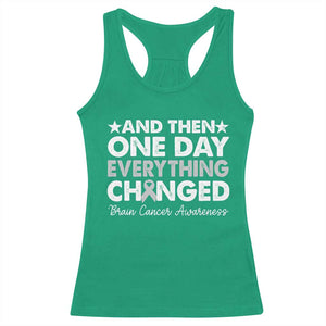 Brain Cancer Awareness Racerback Tank Top Retro Fight Brain Tumor Cure Gray Ribbon TS10 Irish Green Print Your Wear