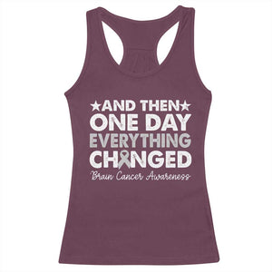 Brain Cancer Awareness Racerback Tank Top Retro Fight Brain Tumor Cure Gray Ribbon TS10 Maroon Print Your Wear