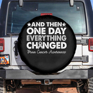 Brain Cancer Awareness Spare Tire Cover Retro Fight Brain Tumor Cure Gray Ribbon TS10 No hole Black Print Your Wear