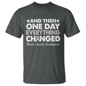 Brain Cancer Awareness T Shirt Retro Fight Brain Tumor Cure Gray Ribbon TS10 Dark Heather Print Your Wear