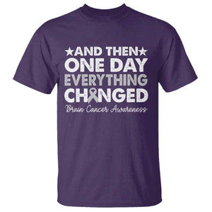 Brain Cancer Awareness T Shirt Retro Fight Brain Tumor Cure Gray Ribbon TS10 Purple Print Your Wear