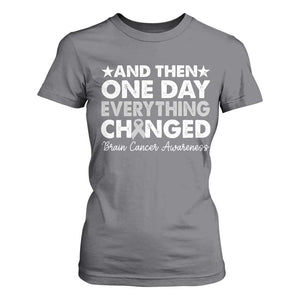 Brain Cancer Awareness T Shirt For Women Retro Fight Brain Tumor Cure Gray Ribbon TS10 Charcoal Print Your Wear