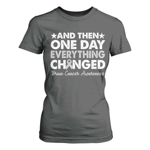 Brain Cancer Awareness T Shirt For Women Retro Fight Brain Tumor Cure Gray Ribbon TS10 Dark Heather Print Your Wear