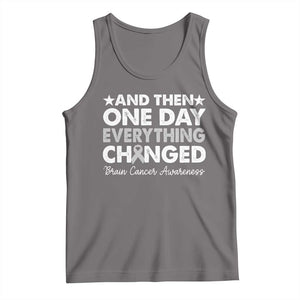 Brain Cancer Awareness Tank Top Retro Fight Brain Tumor Cure Gray Ribbon TS10 Deep Heather Print Your Wear