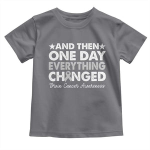 Brain Cancer Awareness Toddler T Shirt Retro Fight Brain Tumor Cure Gray Ribbon TS10 Charcoal Print Your Wear