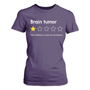 Brain Tumor T Shirt For Women One Star Would Not Recommend Brain Cancer Awareness TS10 Purple Print Your Wear