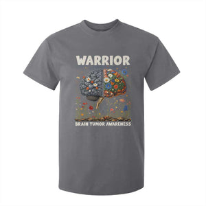 Brain Tumor Warrior T Shirt For Kid Gray Ribbon Brain Cancer Awareness TS10 Charcoal Print Your Wear