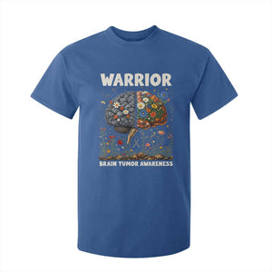 Brain Tumor Warrior T Shirt For Kid Gray Ribbon Brain Cancer Awareness TS10 Royal Blue Print Your Wear
