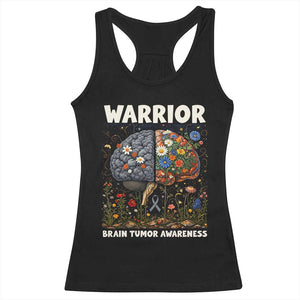 Brain Tumor Warrior Racerback Tank Top Gray Ribbon Brain Cancer Awareness TS10 Black Print Your Wear