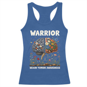 Brain Tumor Warrior Racerback Tank Top Gray Ribbon Brain Cancer Awareness TS10 Royal Blue Print Your Wear