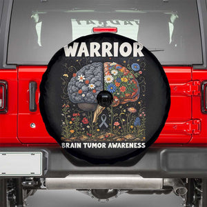 Brain Tumor Warrior Spare Tire Cover Gray Ribbon Brain Cancer Awareness TS10 Black Print Your Wear