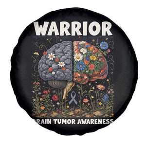 Brain Tumor Warrior Spare Tire Cover Gray Ribbon Brain Cancer Awareness TS10 Print Your Wear