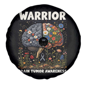 Brain Tumor Warrior Spare Tire Cover Gray Ribbon Brain Cancer Awareness TS10 Print Your Wear