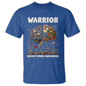 Brain Tumor Warrior T Shirt Gray Ribbon Brain Cancer Awareness TS10 Royal Blue Print Your Wear