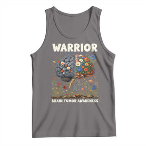 Brain Tumor Warrior Tank Top Gray Ribbon Brain Cancer Awareness TS10 Deep Heather Print Your Wear