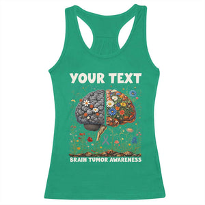 Personalized Brain Tumor Warrior Racerback Tank Top Custom Name Gray Ribbon Brain Cancer Awareness TS10 Irish Green Print Your Wear