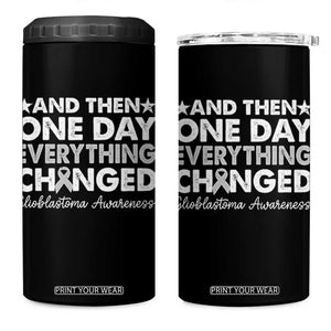 Glioblastoma Awareness 4 in 1 Can Cooler Tumbler Retro Fight Brain Tumor Cure Gray Ribbon TS10 One Size: 16 oz Black Print Your Wear