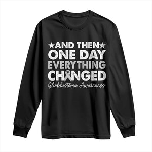 Glioblastoma Awareness Long Sleeve Shirt Retro Fight Brain Tumor Cure Gray Ribbon TS10 Black Print Your Wear