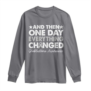 Glioblastoma Awareness Long Sleeve Shirt Retro Fight Brain Tumor Cure Gray Ribbon TS10 Charcoal Print Your Wear