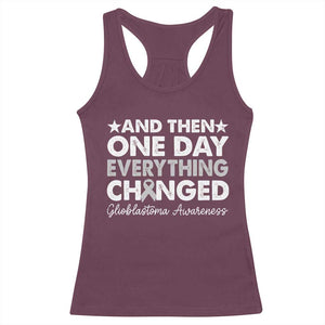 Glioblastoma Awareness Racerback Tank Top Retro Fight Brain Tumor Cure Gray Ribbon TS10 Maroon Print Your Wear