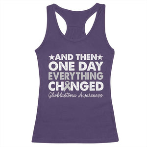 Glioblastoma Awareness Racerback Tank Top Retro Fight Brain Tumor Cure Gray Ribbon TS10 Purple Print Your Wear