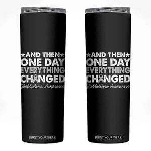 Glioblastoma Awareness Skinny Tumbler Retro Fight Brain Tumor Cure Gray Ribbon TS10 Black Print Your Wear