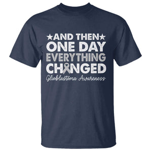 Glioblastoma Awareness T Shirt Retro Fight Brain Tumor Cure Gray Ribbon TS10 Navy Print Your Wear