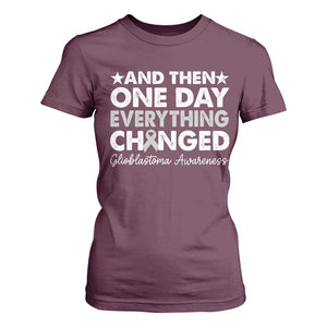 Glioblastoma Awareness T Shirt For Women Retro Fight Brain Tumor Cure Gray Ribbon TS10 Maroon Print Your Wear