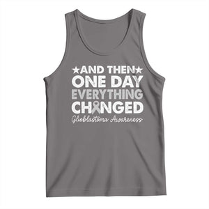 Glioblastoma Awareness Tank Top Retro Fight Brain Tumor Cure Gray Ribbon TS10 Deep Heather Print Your Wear