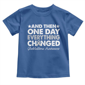 Glioblastoma Awareness Toddler T Shirt Retro Fight Brain Tumor Cure Gray Ribbon TS10 Royal Blue Print Your Wear