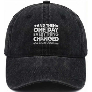 Glioblastoma Awareness Washed Cotton Baseball Cap Retro Fight Brain Tumor Cure Gray Ribbon TS10 Washed Cap Universal Fit Black Print Your Wear