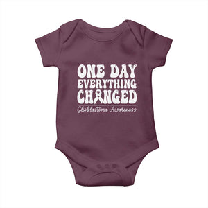 Glioblastoma Awareness Baby Onesie Fight Brain Tumor Cure Groovy TS10 Maroon Print Your Wear