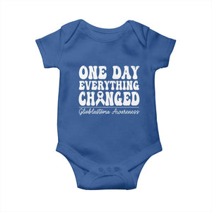 Glioblastoma Awareness Baby Onesie Fight Brain Tumor Cure Groovy TS10 Royal Blue Print Your Wear