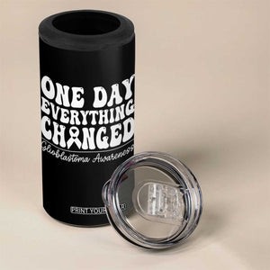 Glioblastoma Awareness 4 in 1 Can Cooler Tumbler Fight Brain Tumor Cure Groovy TS10 Print Your Wear