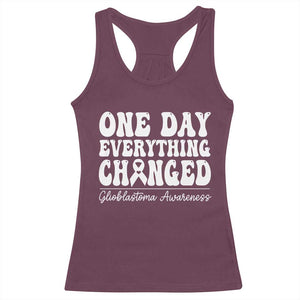 Glioblastoma Awareness Racerback Tank Top Fight Brain Tumor Cure Groovy TS10 Maroon Print Your Wear