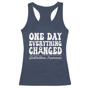 Glioblastoma Awareness Racerback Tank Top Fight Brain Tumor Cure Groovy TS10 Navy Print Your Wear