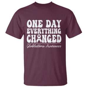 Glioblastoma Awareness T Shirt Fight Brain Tumor Cure Groovy TS10 Maroon Print Your Wear