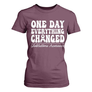 Glioblastoma Awareness T Shirt For Women Fight Brain Tumor Cure Groovy TS10 Maroon Print Your Wear