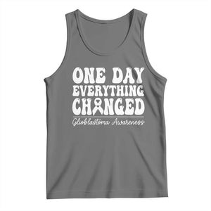 Glioblastoma Awareness Tank Top Fight Brain Tumor Cure Groovy TS10 Black Heather Print Your Wear