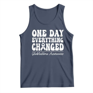 Glioblastoma Awareness Tank Top Fight Brain Tumor Cure Groovy TS10 Navy Print Your Wear