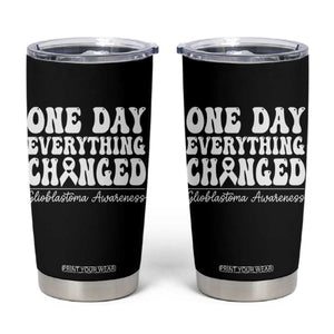 Glioblastoma Awareness Tumbler Cup Fight Brain Tumor Cure Groovy TS10 Black Print Your Wear
