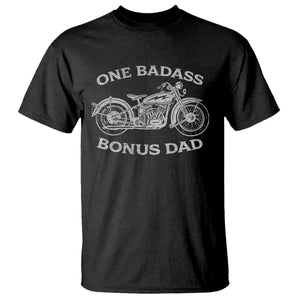 One Badass Bonus Dad T Shirt Funny Stepdad Motorcycle Graphic Mens Biker TS10 Black Print Your Wear