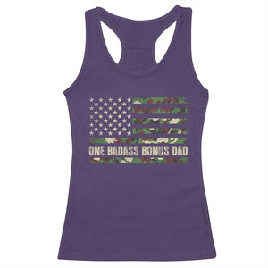 One Badass Bonus Dad Racerback Tank Top Funny Stepdad Camo American Flag TS10 Purple Print Your Wear