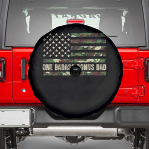 One Badass Bonus Dad Spare Tire Cover Funny Stepdad Camo American Flag TS10 Black Print Your Wear