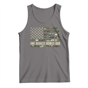One Badass Bonus Dad Tank Top Funny Stepdad Camo American Flag TS10 Deep Heather Print Your Wear