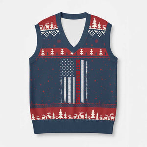 Best Effin Bonus Dad Ever V-Neck Knit Sweater Vest Funny Stepdad American Flag TS10 Navy Red Print Your Wear