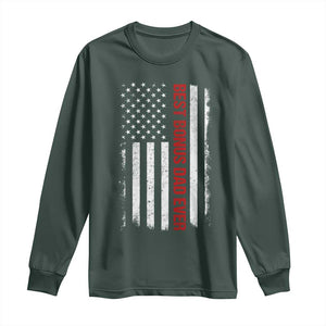 Best Effin Bonus Dad Ever Long Sleeve Shirt Funny Stepdad American Flag TS10 Dark Forest Green Print Your Wear