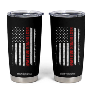 Best Effin Bonus Dad Ever Tumbler Cup Funny Stepdad American Flag TS10 Black Print Your Wear