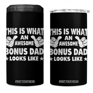 Funny Stepdad 4 in 1 Can Cooler Tumbler This Is What An Awesome Bonus Dad Looks Like TS10 One Size: 16 oz Black Print Your Wear